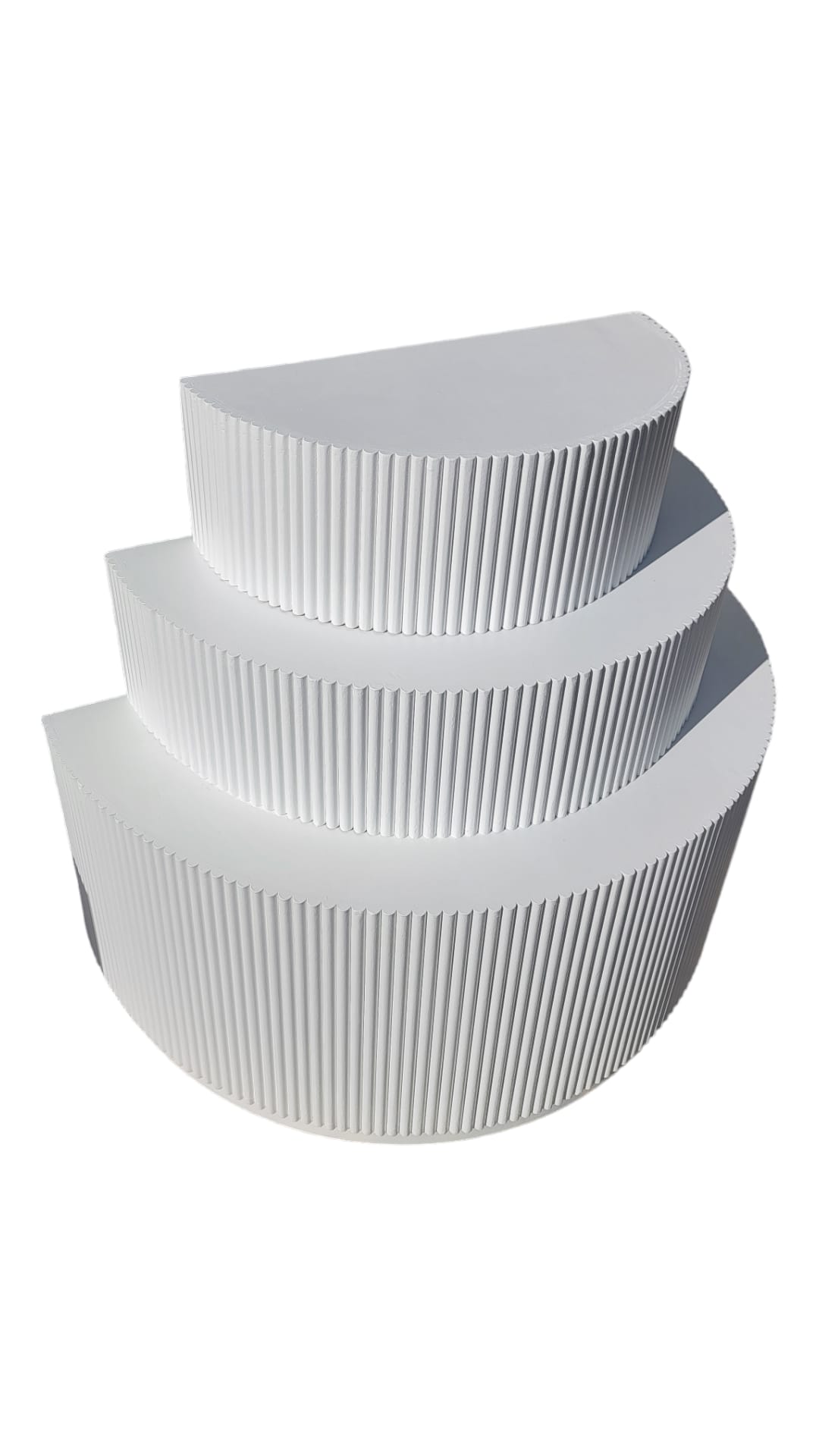 3 Tier Reeded Tambour Display